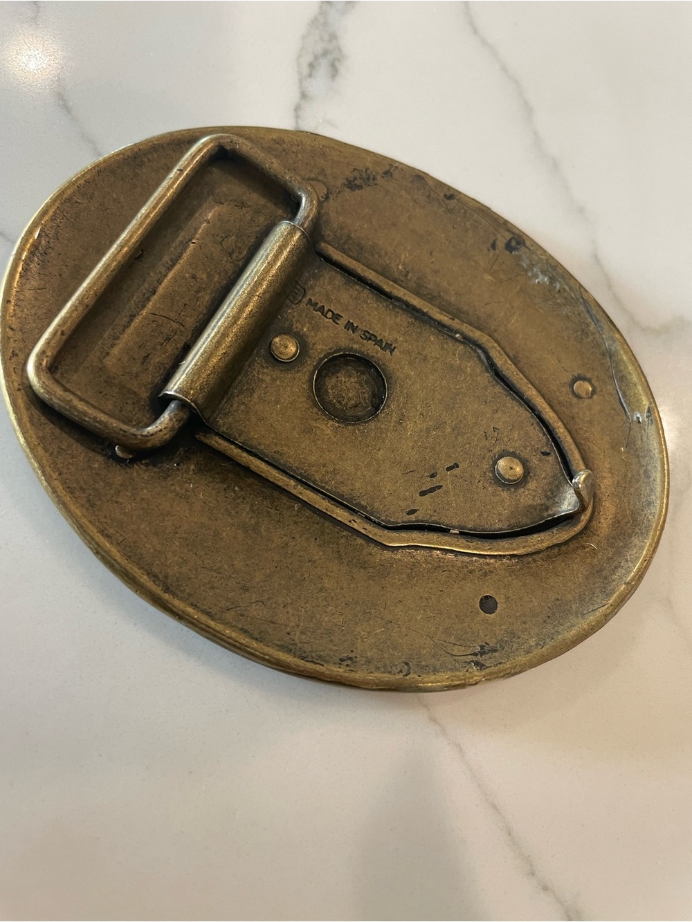 Our Lady of Guadalupe Oval Belt Buckle, Made in Spain - Picture 2 of 5